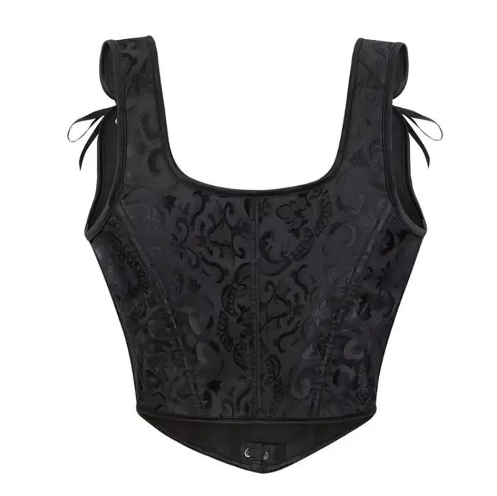 Corset gothique avec bretelles débardeur à lacets Vintage Bustier Steampunk Korsett Shapewear femmes Sexy Corselet Feminino