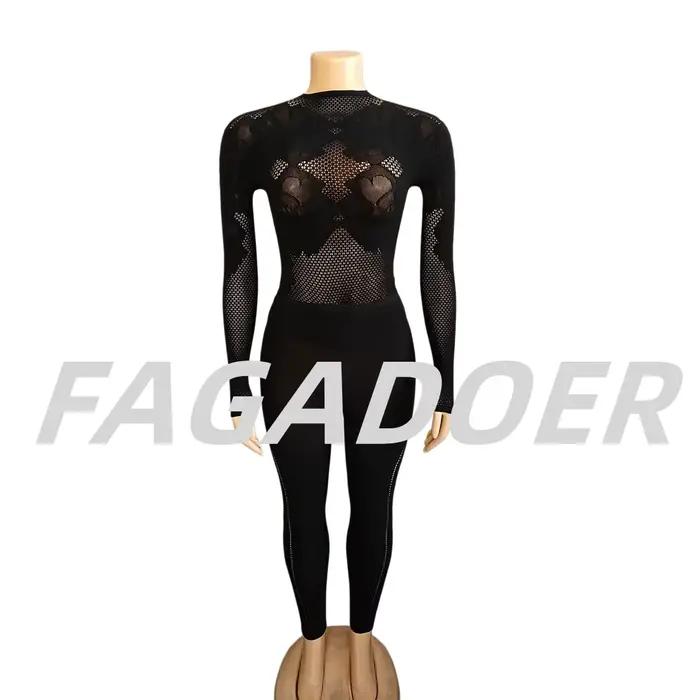 FAGADOER – tenue deux pièces sexy ajourée pour femme