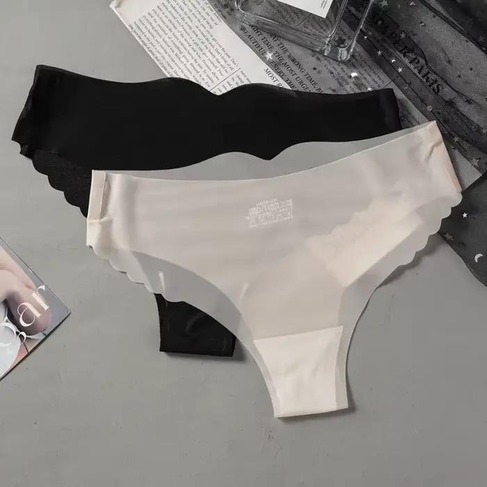 M-XL sans couture glace soie culottes femmes Sexy taille basse Ultra-mince Transparent slips antibactérien entrejambe sous-vêtement confortable