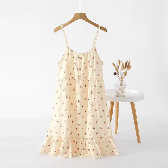 Chemise de nuit décontractée 100% coton pour femmes