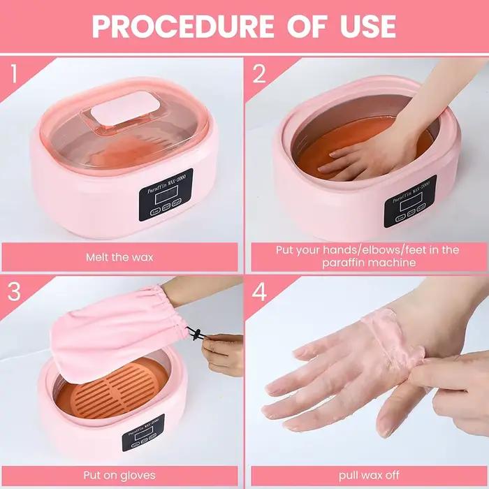 Appareil de Thérapie Thermique pour Homme et Femme, Appareil Chauffant pour les Mains, les Pieds, l'Épilation du Corps, Chronométrage Numérique de Fusion, Soin de la Peau Lisse, Spa, 200W