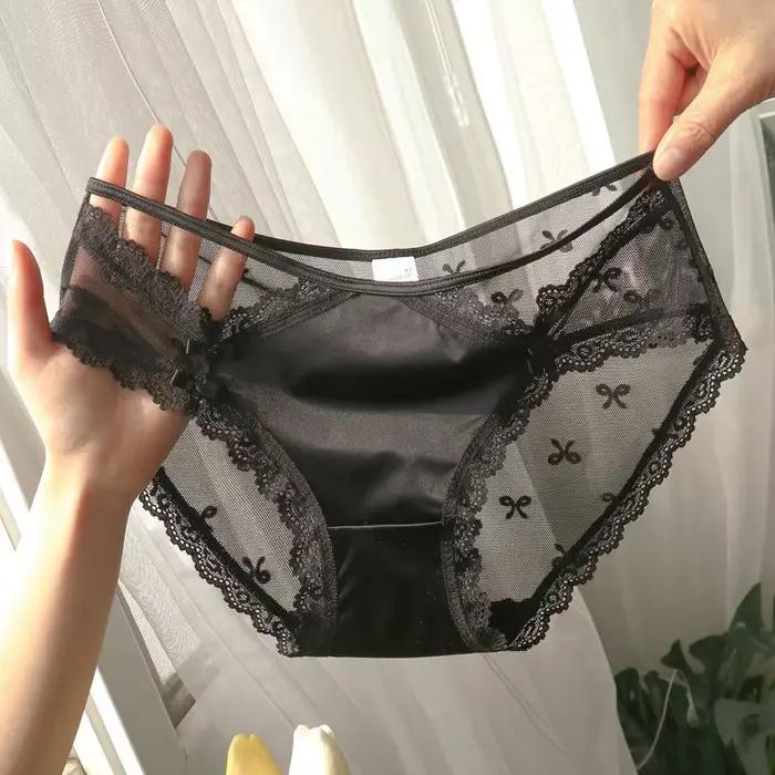 Culotte française en dentelle translucide pour femmes