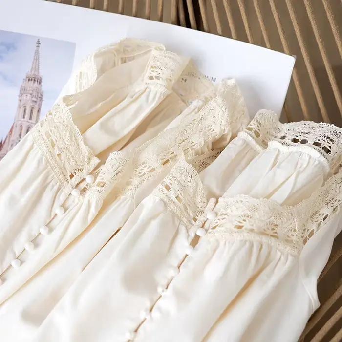 Chemise de nuit à manches courtes et longues pour femmes
