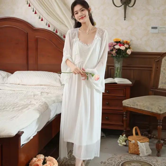 Chemise de nuit Vintage en dentelle féerique avec Robe