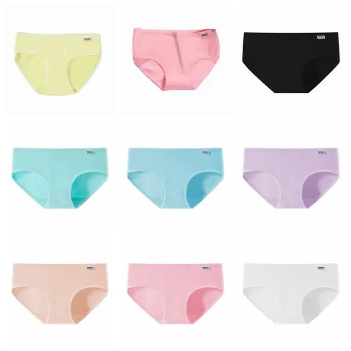 6 pièces respirant couleur bonbon Simple culottes