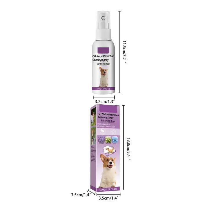 Spray apaisant pour animaux de compagnie, 50ml, réduction du bruit du chien, pour aboiement, fin insipide, comportement négatif du chien, fournitures de santé pour animaux de compagnie