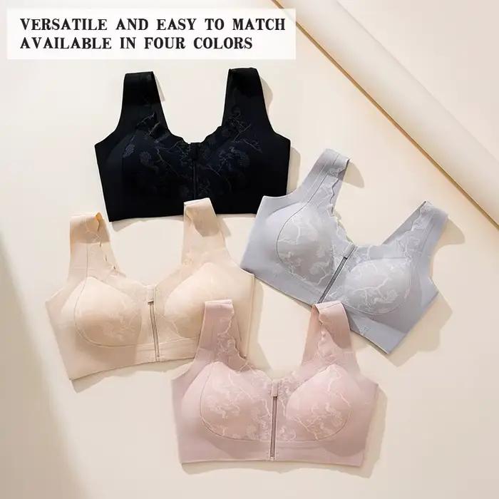 Soutien-gorge réglable post-mastectomie avec fermeture éclair sur le devant