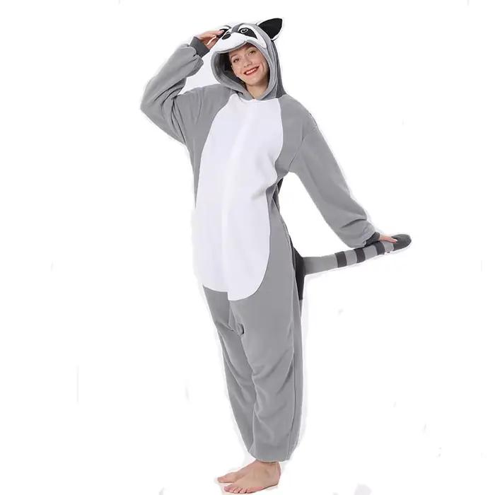Hommes Pyjamas Animal Kigurumi femmes raton laveur Onesies pour adultes dessin animé une pièce Pijamas corps complet cadeau d'anniversaire Cosplay Costume