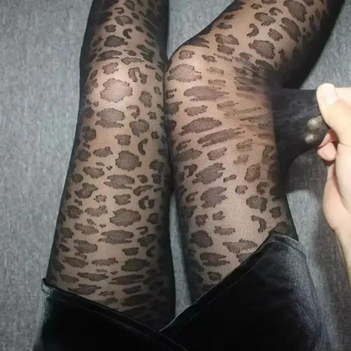 Vintage femmes Sexy mince Transparent soyeux collants gothique noir