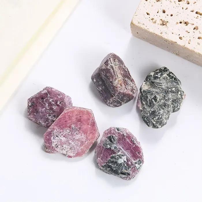 Gravier de corindon rouge naturel, pierre brute minérale, Collection de maison, ornements artisanaux, accessoires de décoration d'aquarium