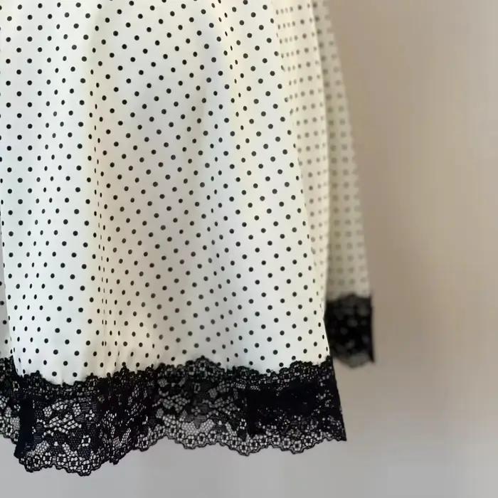 Chemise de nuit Lolita à pois Kawaii pour femmes, décoration en dentelle douce, conception de grande jupe moelleuse, haut tubulaire, robe de nuit à bretelles, chemise de nuit Scottsdale