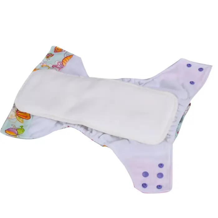 Couche-culotte réutilisable en microcarence lavable pour adulte, coussin d'insertion, doux, respirant, absorbant, 4 pièces