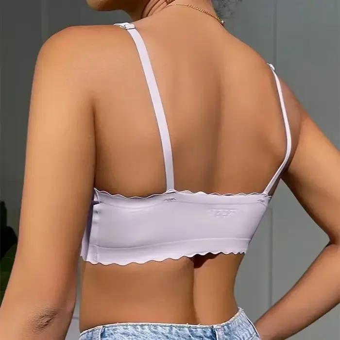 Offre spéciale 6 couleurs nouveau sous-vêtements en soie glacée soutien-gorge confortable sans fil rembourré bord