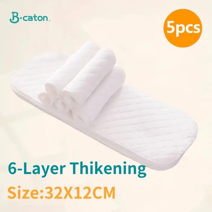 Couches réutilisables pour bébé, 10 pièces/5 pièces, lavables, en coton écologique, couches en tissu à 3/6 couches pour enfants, respirantes et absorbantes