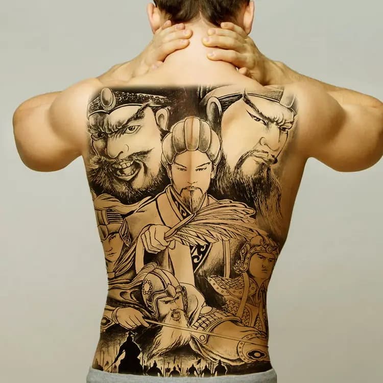 Tatouage temporaire à transfert d'eau pour hommes, grand dos, faux ailes de dragon, autocollant d'ar