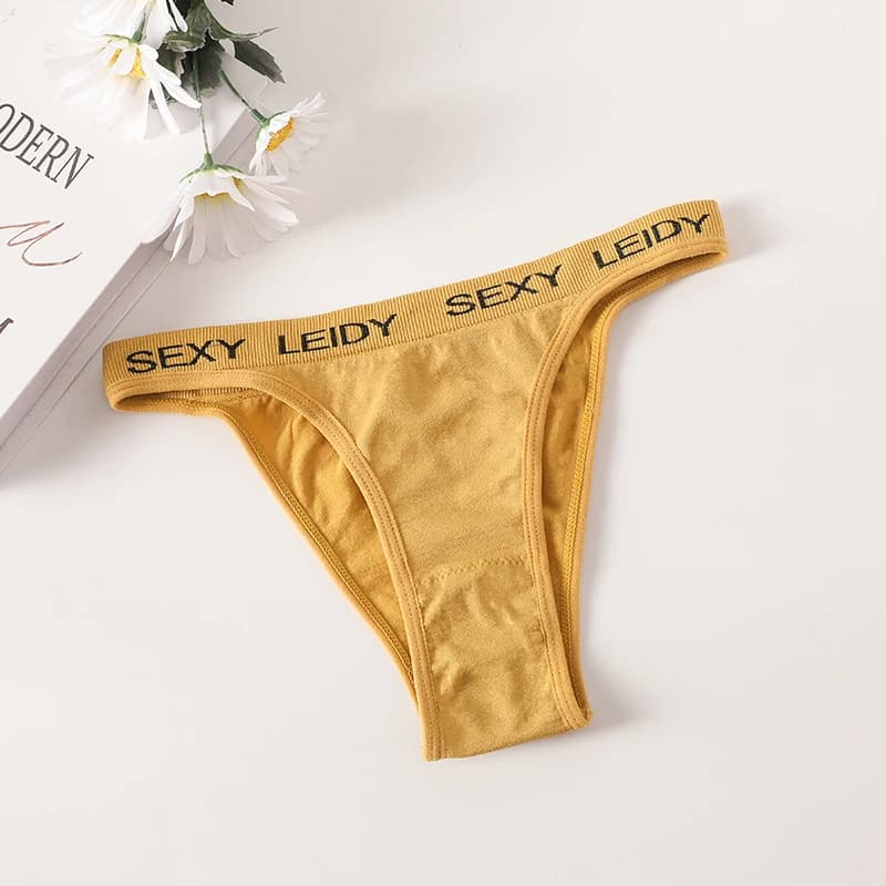 Culotte string en coton élastique pour femme, sous-vêtement brésilien, lingerie sexy