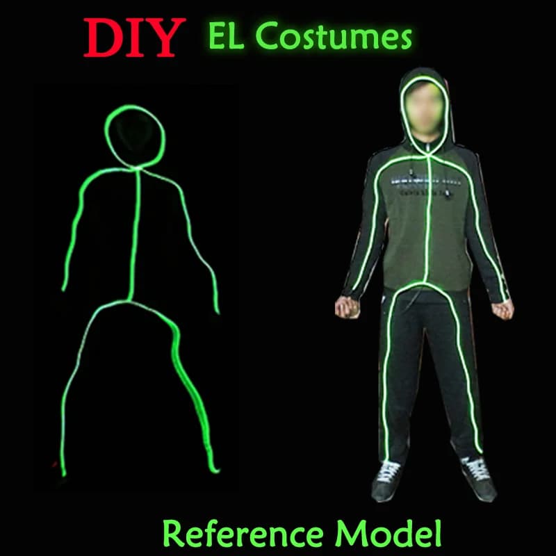 EL Costumes nouvelle mode LED/EL vêtements Costumes lumineux lueur fournitures de danse vêtements lé
