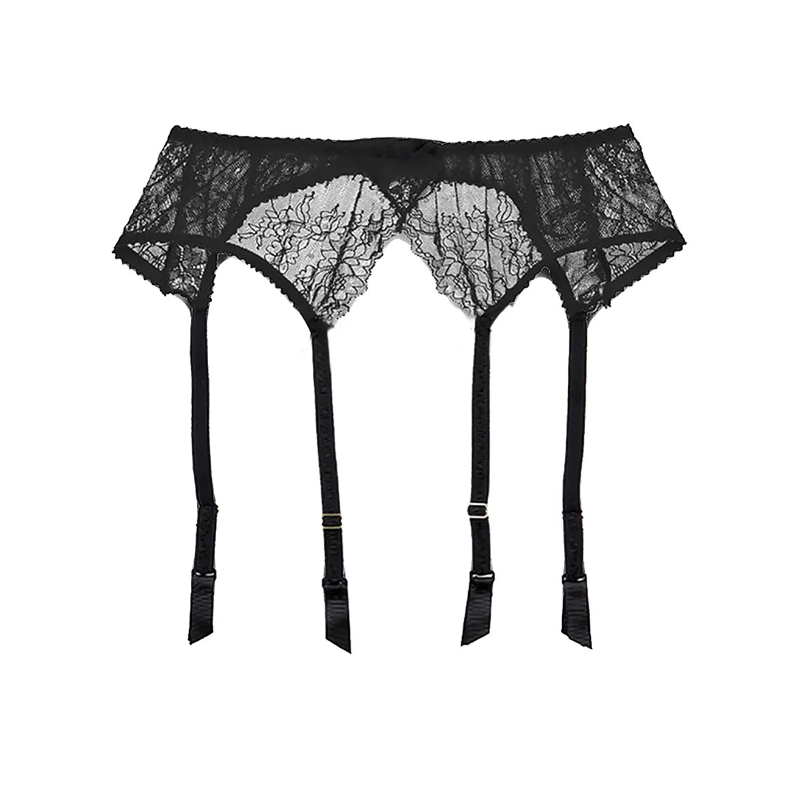 Lingerie sexy pour femme, porte-jarretelles en dentelle transparente, sous-vêtements exotiques, cein