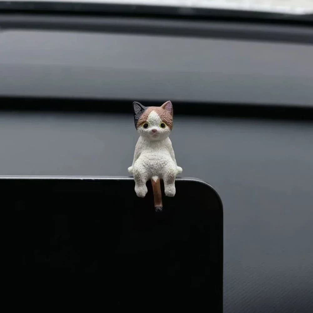 Console centrale de voiture en PVC, chats endormis amusants, ornements pour écran de navigateur, rét