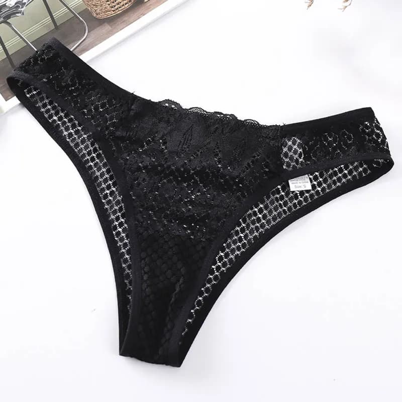 TERMEZY femmes Sexy dentelle culottes taille basse sous-vêtements transparents femme G String confor