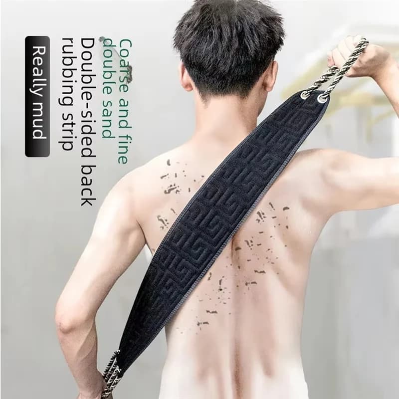 Sangle de gommage du corps double face, serviette exfoliante pour le dos, longueur étendue pour Easy