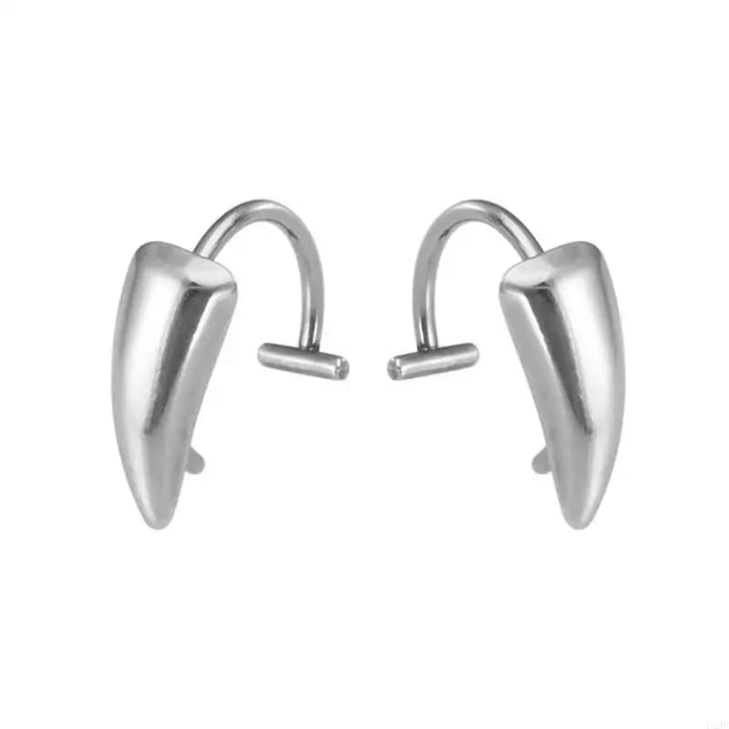 Clip en acier inoxydable sur des anneaux lèvres Fang No Piercing Studs Bijoux pour hommes femmes