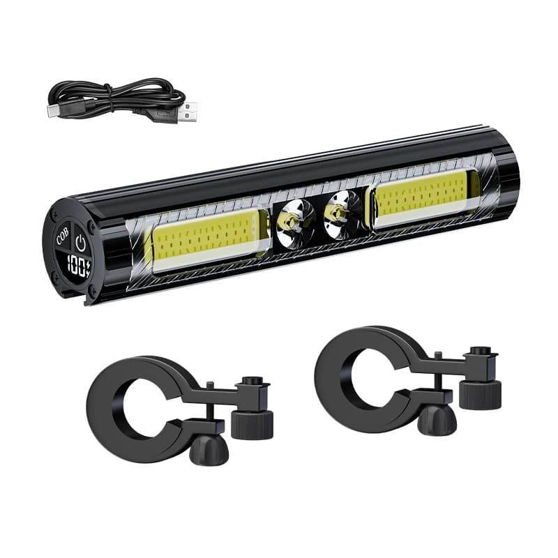 Nouveau Éclairage avant de vélo de nuit de montagne Super lumineux, feu avant horizontal en alliage
