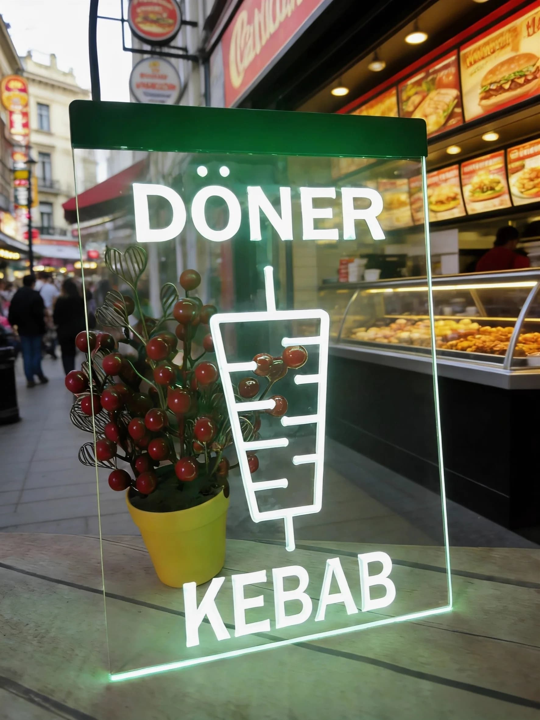 Lampe de nuit pour restaurant DONER Kebab, enseigne lumineuse LED néon pour salle de jeux, décoratio