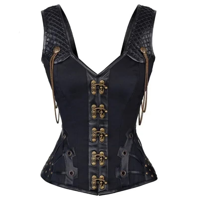Steampunk Corsets et Bustiers bretelles Corset gothique Punk Corselet Vintage surbuste Burlesque Bas