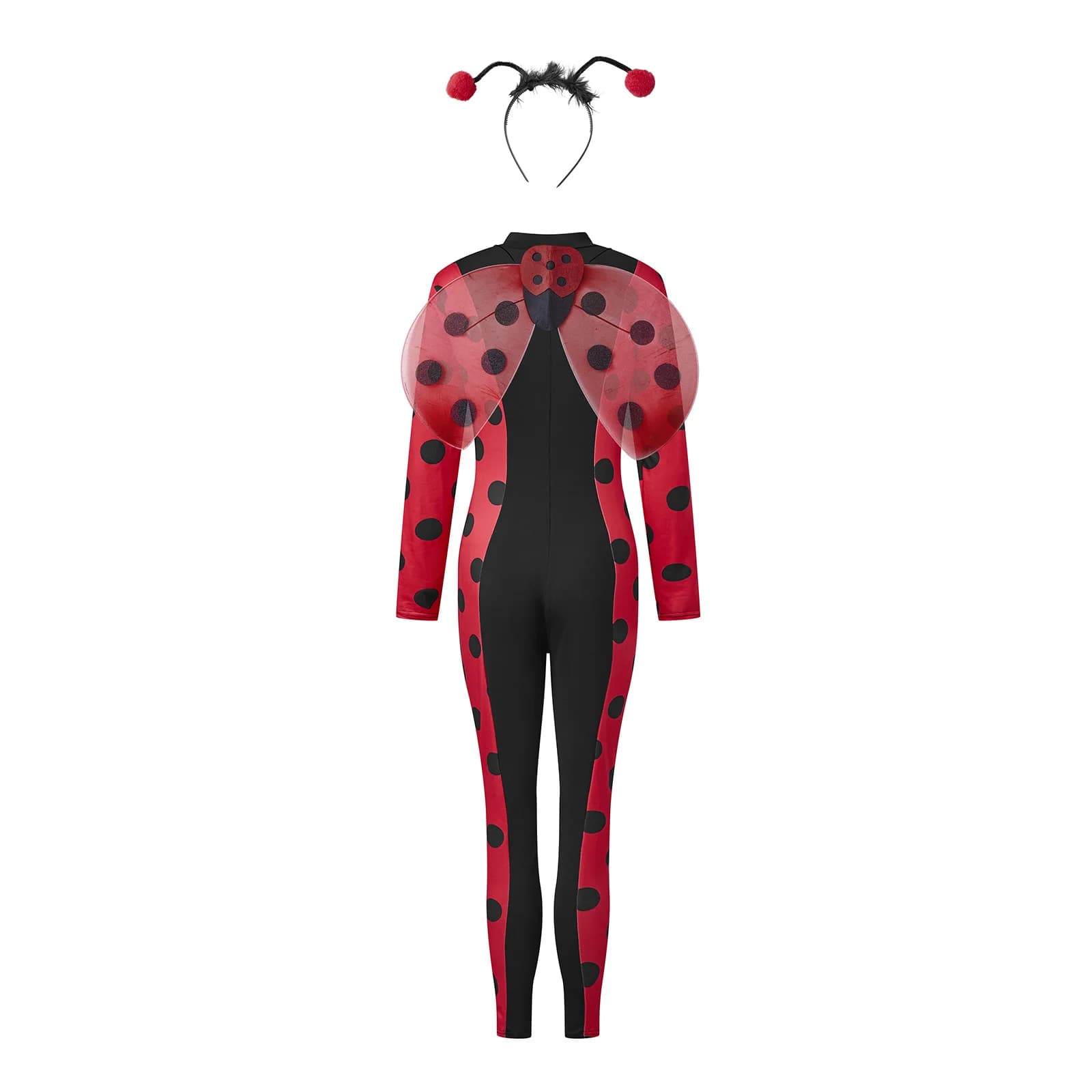 Costume de Cosplay coccinelle pour femmes, combinaison de fête à manches longues avec fermeture écla