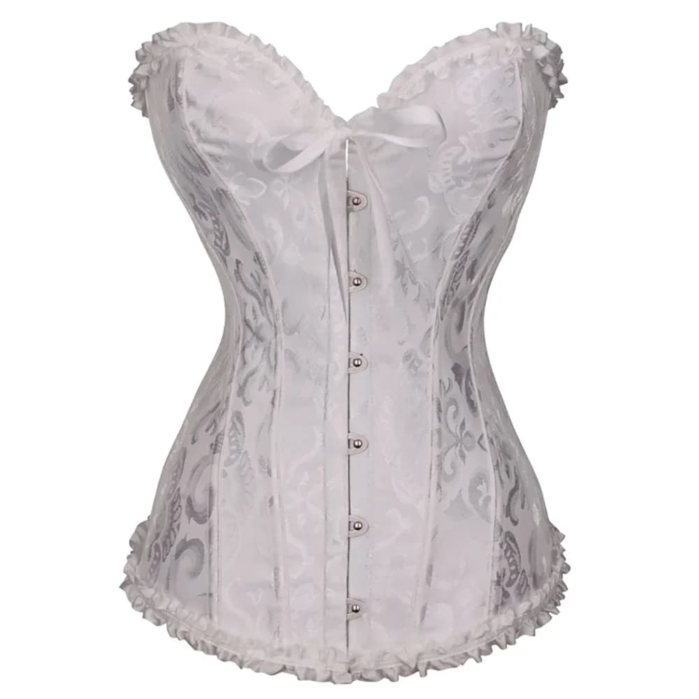 Corsets et Bustiers Sexy pour Femmes, Style Court, en Jacquard et Dentelle, avec Bretelles Arrière,