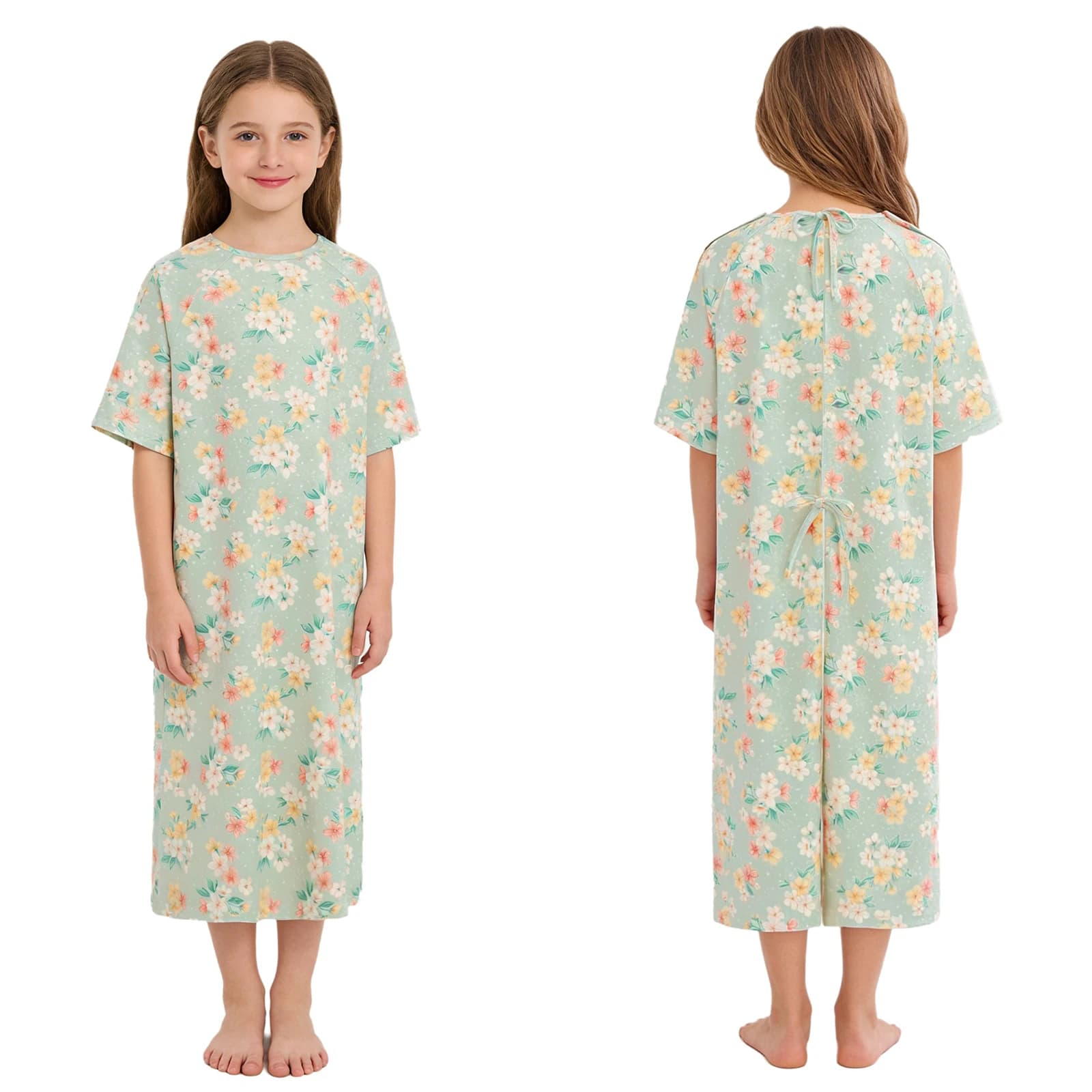 Robe de nuit ample pour filles, tenue de nuit, robe médicale pédiatrique pour patiente, avec boutons