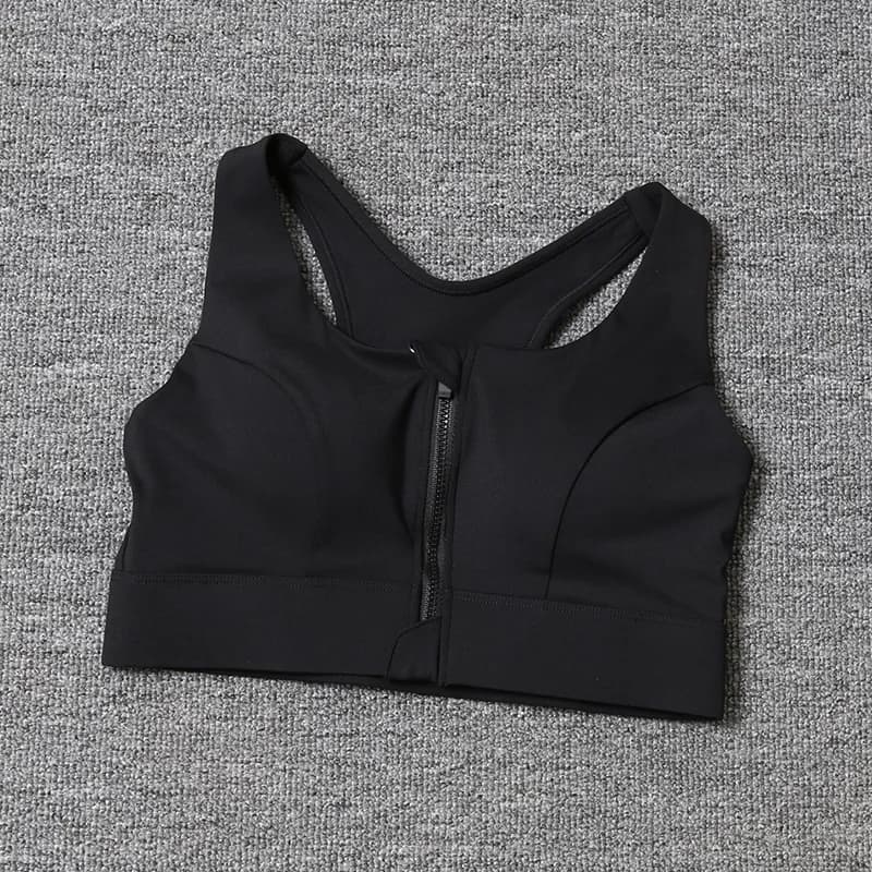 Soutien-gorge de sport pour femmes, réglage de la fermeture éclair sur le devant, haute résistance,