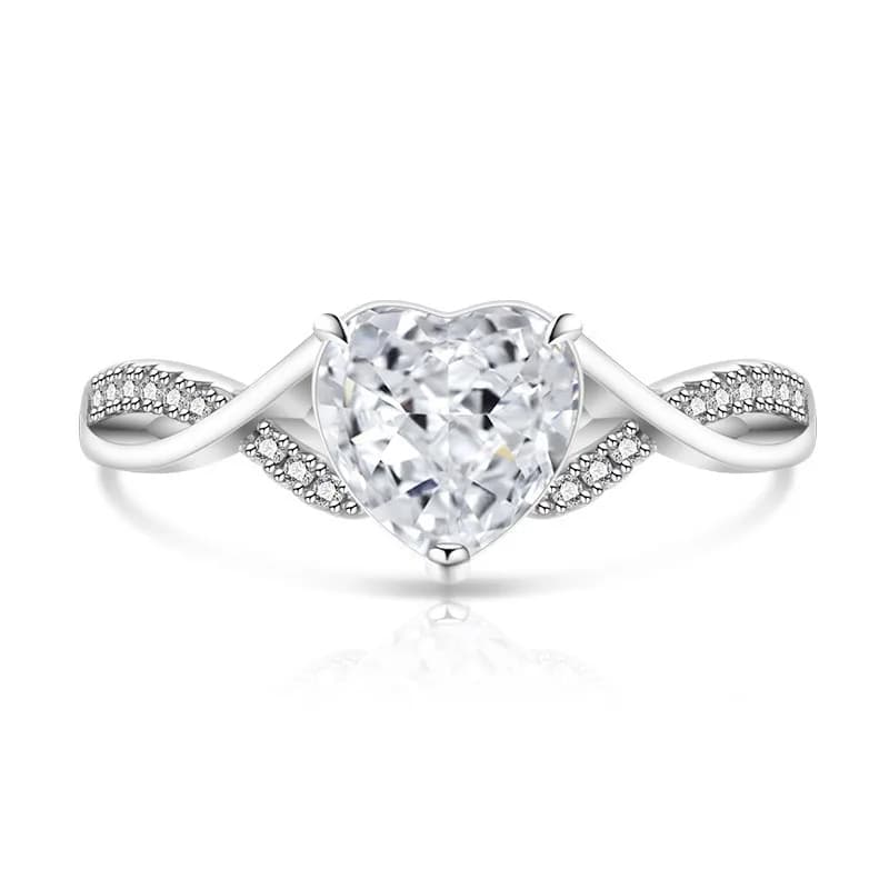 Bague de luxe légère en argent Sterling 925, coupe de fleur de glace, amour, diamant à haute teneur