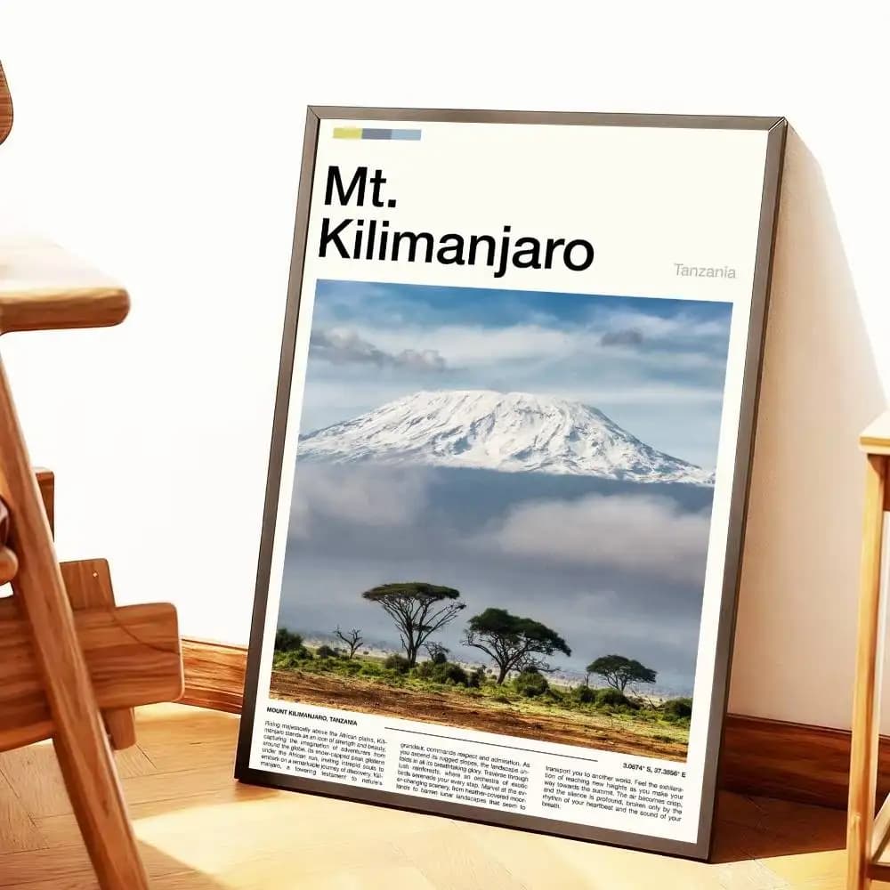 Affiches de la célèbre chaîne de montagnes du Kilimandjaro, impressions photo du Mont Everest K2, im