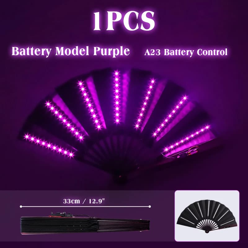LED brillant pliant ventilateur RGB coloré ventilateur veilleuse spectacle danse lueur accessoire Fe