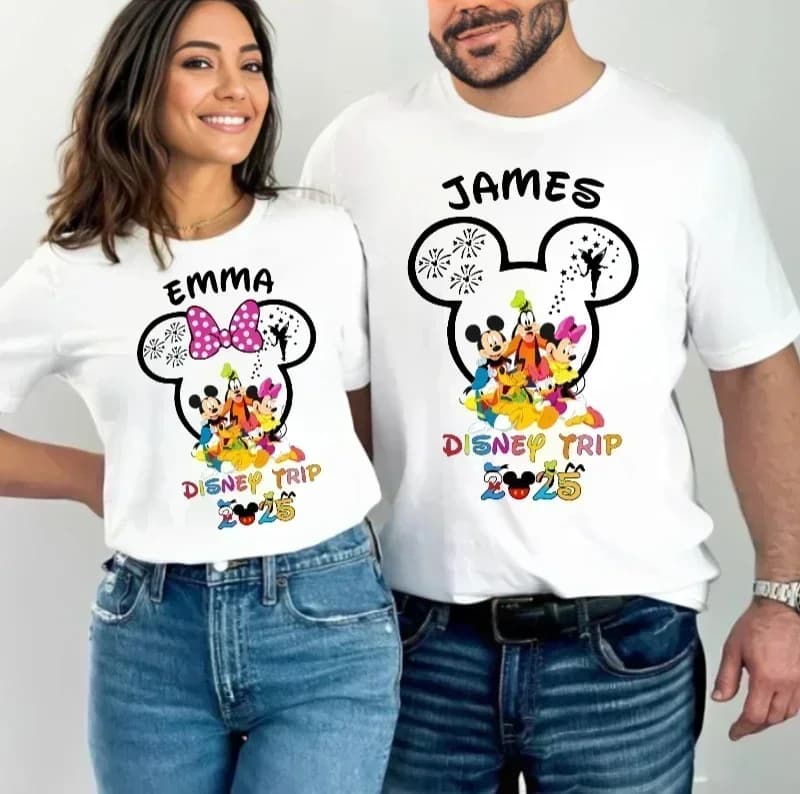 T-shirt Disney Paris Mickey & Minnie, T-shirt souris Tour Eiffel, T-shirt Disney S' Trip 2025, T-shi