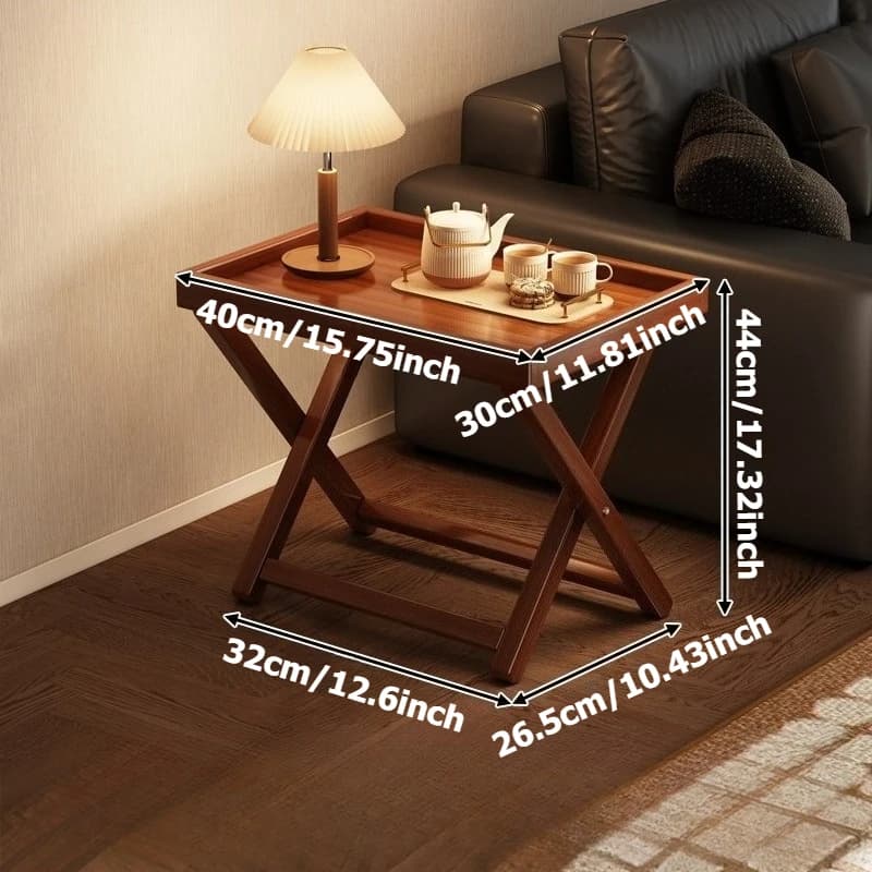 Table d'appoint pliable en bambou, stable, avec structure en X, table de chevet pour canapé, gain de
