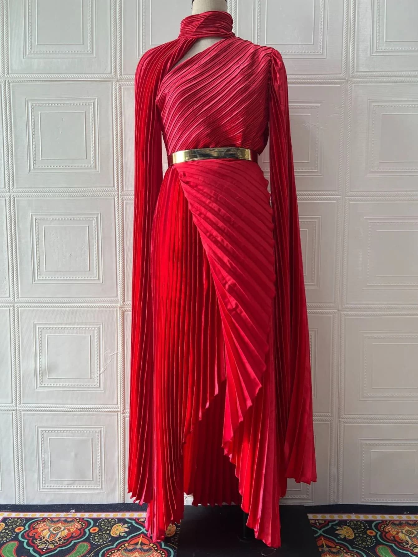 Eid dubaï Robe de soirée musulmane Abaya femmes fête plis irréguliers Jalabiya robes Largos longue R