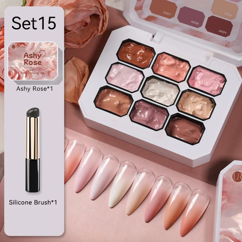 UR SUGAR 4 en 1, 9 couleurs, gel de peinture à tapoter pour ongles avec pinceau, transfert de motifs