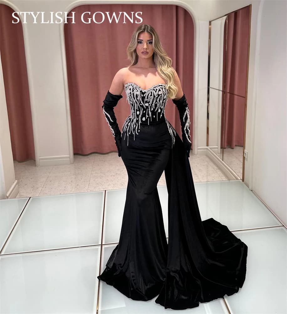 Robe de Soirée Africaine Élégante et Magnifique pour Femme, Tenue de Bal d'Anniversaire, Perles et C