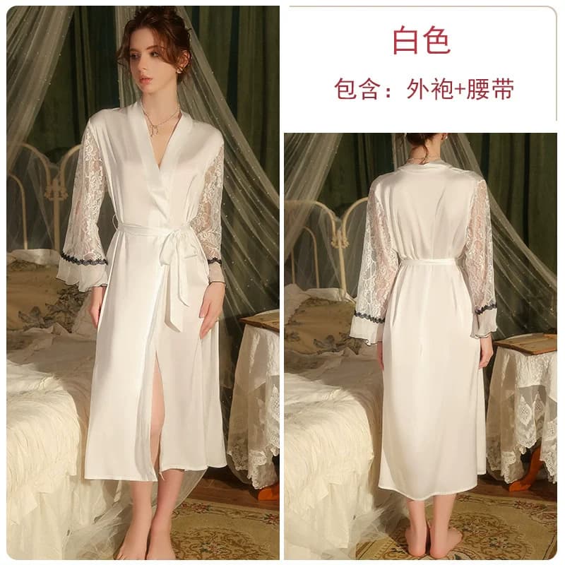 Robe De mariée Robe De soirée De Mariage 2025 nouvelles femmes Satin Lingerie Mariage Kimono maille