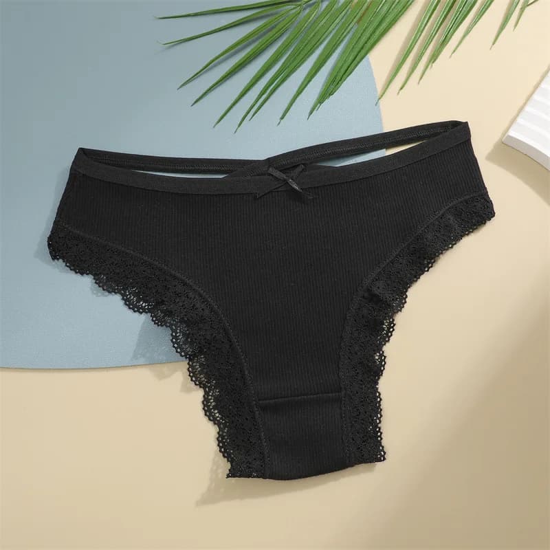 Slip en coton pour femmes, sous-vêtement Sexy en dentelle, culotte brésilienne creuse, sous-vêtement