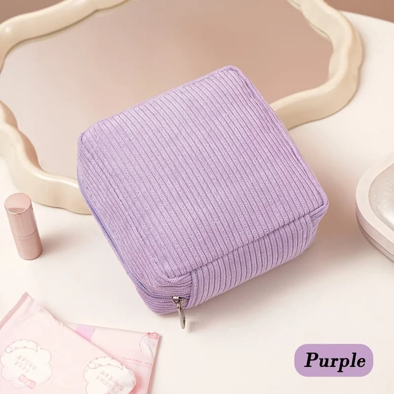 NOUVEAU Sac de rangement pour serviettes hygiéniques en tissu peluche épais, une mini pochette de ra