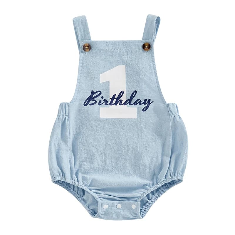 Tenue de Premier Anniversaire pour Bébé Garçon, Barboteuse à une Bulle, Combinaison en Fibre, Vêteme