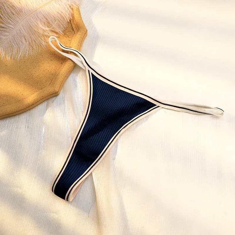 String pour femme, une pièce, sexy, taille basse, sans couture, en coton, antibactérien, culotte de
