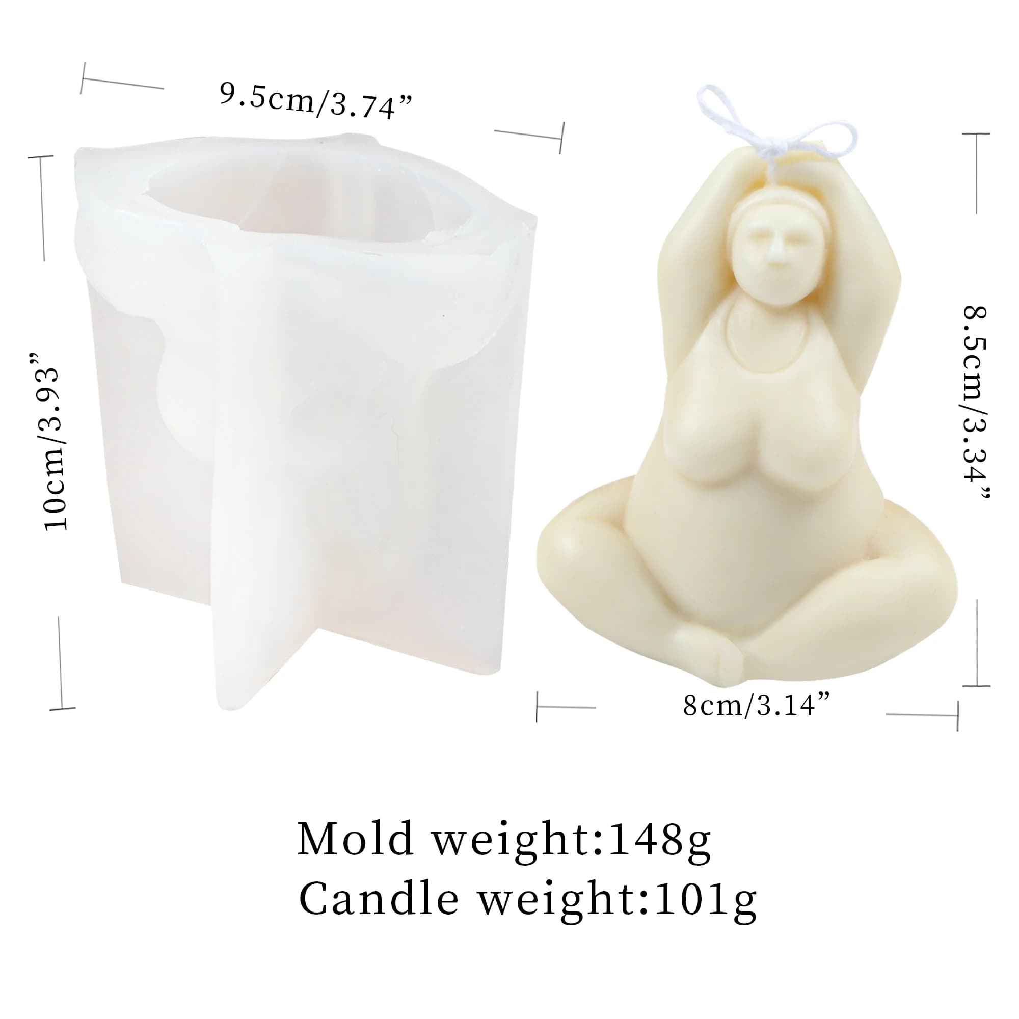 Moule 3D pour le corps de dame, bougie, Pose de Yoga pour savon fait à la main, résine époxy, argile