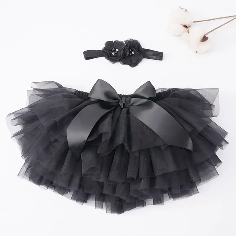 Jupe Tutu pour bébé fille de 0 à 24 mois, avec couvre-couche, robe Tutu douce avec bandeau fleuri
