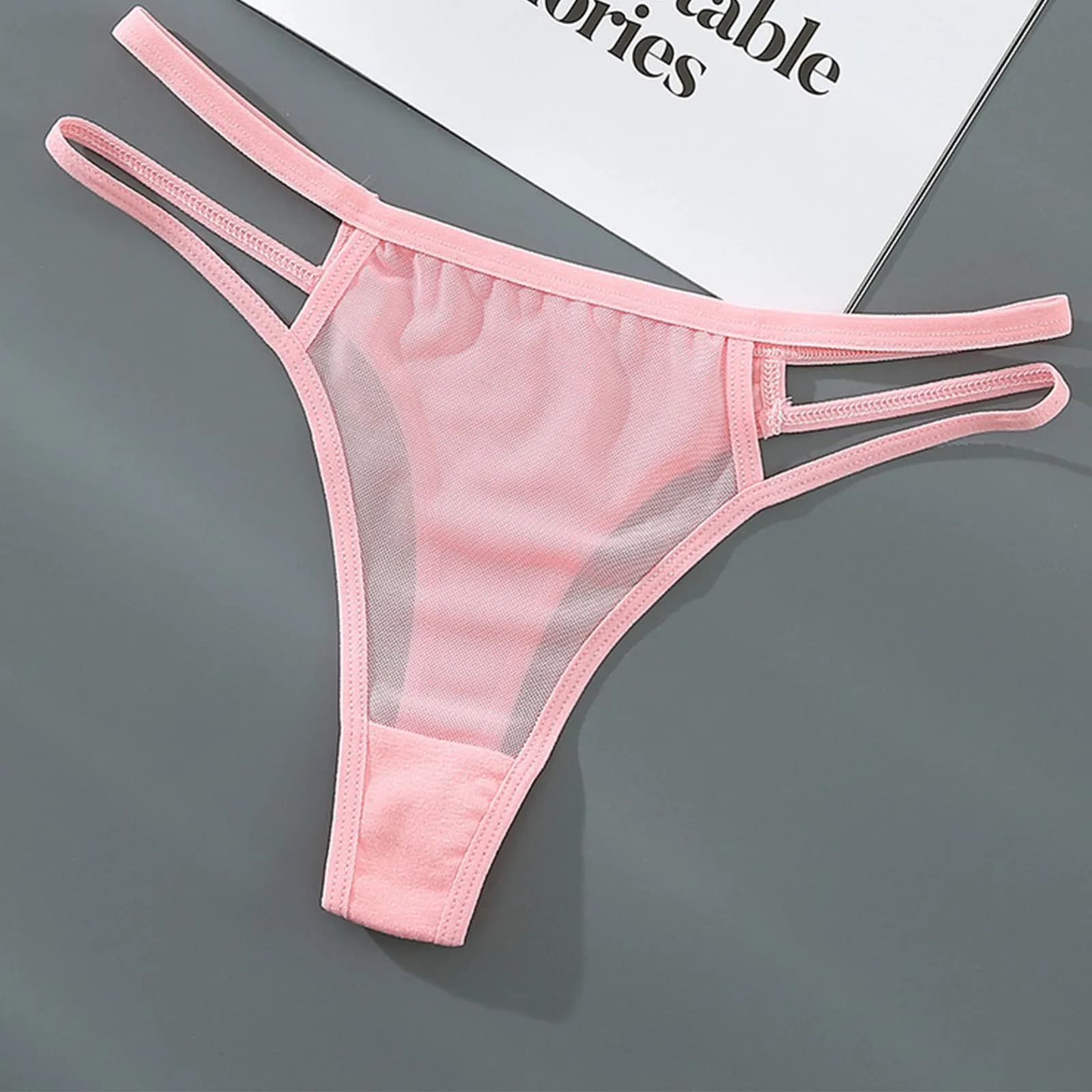 Tongs Sexy transparentes mode femmes sous-vêtements coton entrejambe string taille basse slips évide