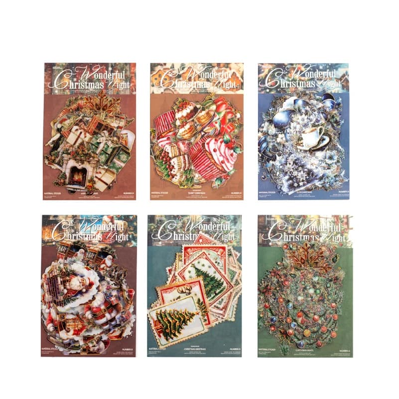 Autocollants décoratifs pour animaux de compagnie, série nuit de Noël, frais, 12 paquets, uno